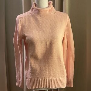 J. Crew Women’s Pink Cotton Roll Neck Sweater Size Small